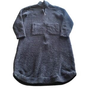 Barefoot Dreams Robe S/M Small Medium CozyChic Half Zip Midi Robe Dress Black